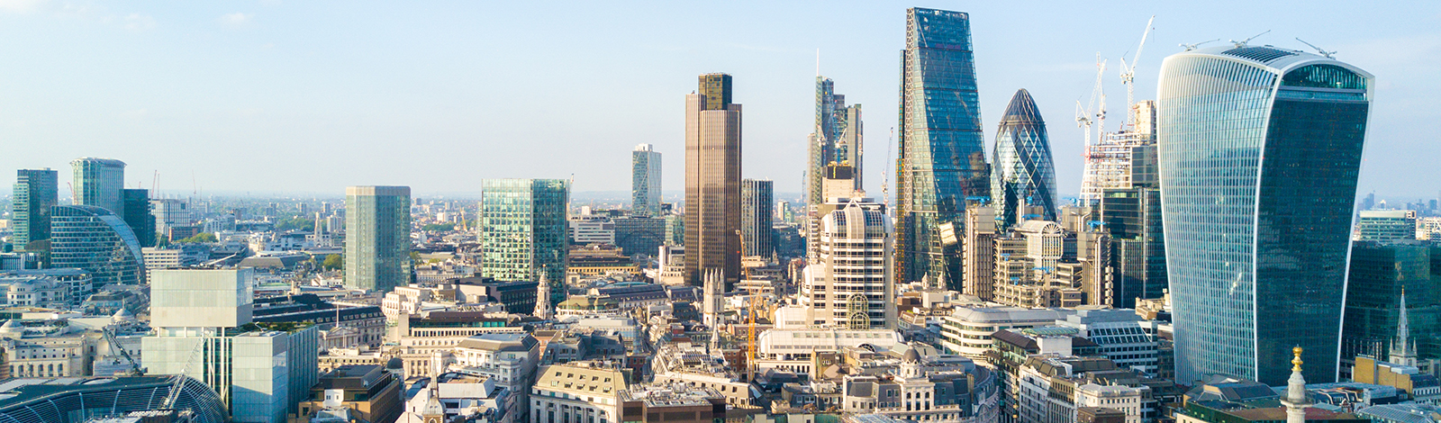 A view of the London skyline, walkie talkie and shard